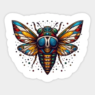 Colorful Flag Cicada Eastern Brood X Reemergence - Insect 17 Years Bugs 2024 Sticker